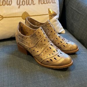 Sonoma gold metallic ankle booties.